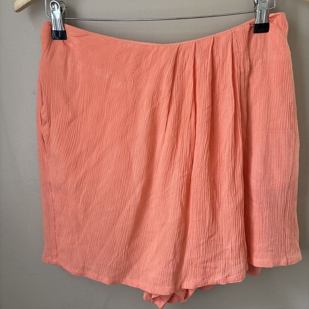 Boston Proper Women’s M Orange Linen Skort Lightweight Summer Casual